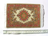 SMALL Dolls house Turkish RUG/ CARPET [4C]  red/green/cream 12th/24th scale