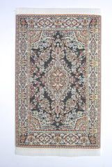 SMALL Dolls house Turkish RUG/ CARPET 12c [black/gold]  12th/ 24th scale