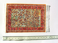 SMALL Dolls house Turkish RUG/ CARPET [3C]  flowers/ birds 12th/24th scale