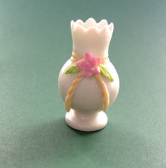 ROUND CHINA VASE flower decoration 1:12