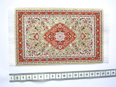 SMALL Dolls house Turkish RUG/ CARPET 11c [orange/gold]  12th/24th scale
