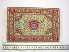 SMALL Dolls house Turkish RUG/ CARPET 13c [red gold]  12th/24th scale