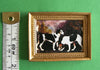 PICTURE '2 HOUNDS in beaded frame'