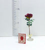 SALE Valentine RED ROSE glass VASE Hand crafted flower 12th scale