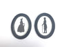 Two  Victorian Silhouettes  'Man & lady in bonnet' 1:12