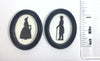 Two  Victorian Silhouettes  'Man & lady in bonnet' 1:12