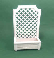 white Trellis container trough Planter for dolls house Plants 12th scale Furniture