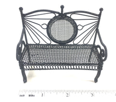 Garden BENCH Black Wire dolls house miniature 12th scale