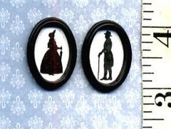 Two PICTURES 'Silhouettes of Man & Woman'